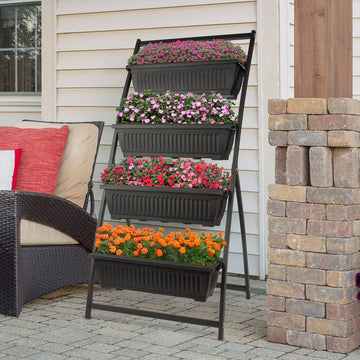 4-Tier Vertical Planter, Black
