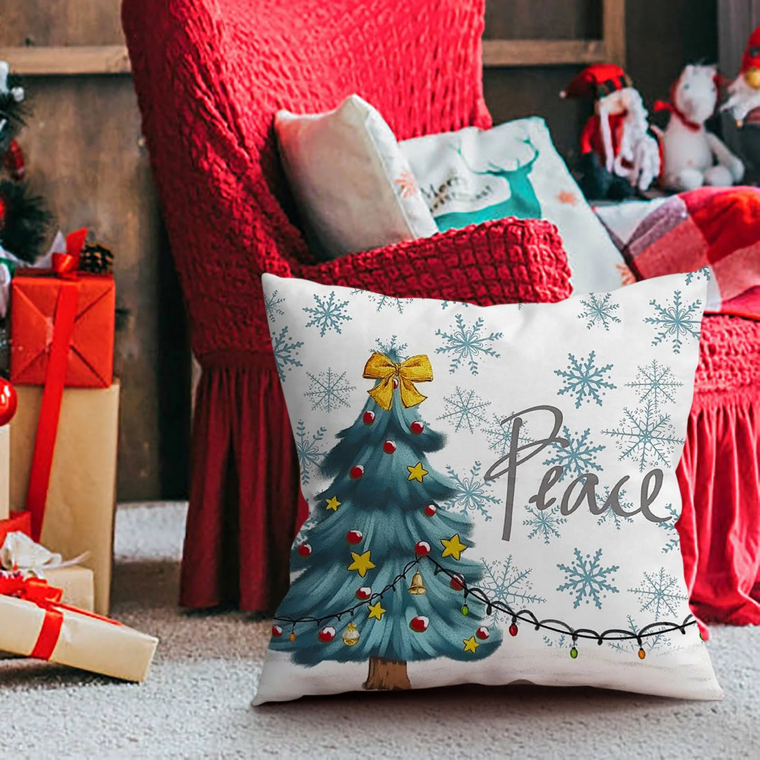 Christmas Pillow Cover Home Decoration Pillow Cover Living Room Sofa Bedroom Cushion Cover