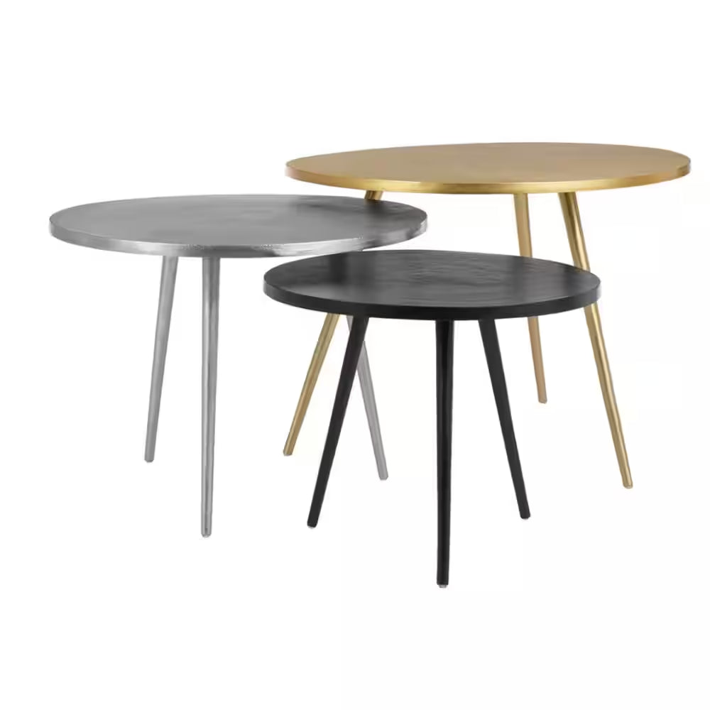 Gold, Silver and Dark Bronze Finish Metal Coffee Tables