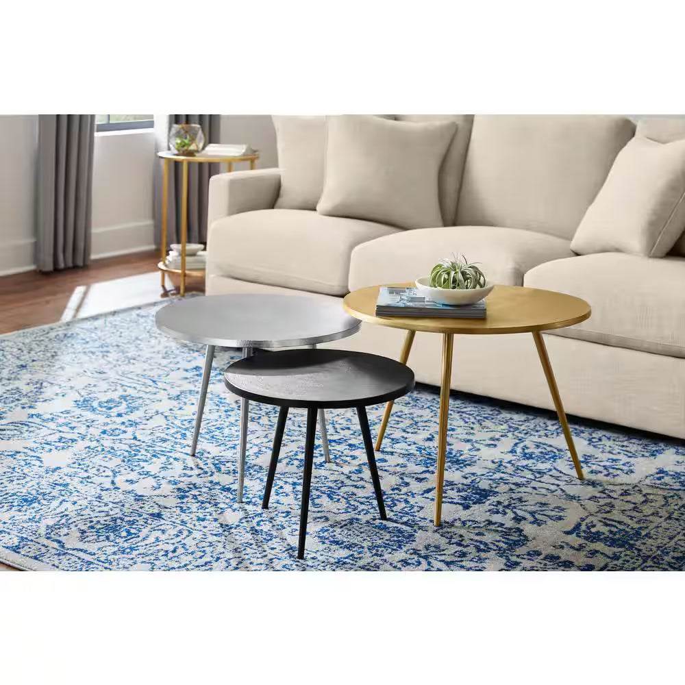 Gold, Silver and Dark Bronze Finish Metal Coffee Tables