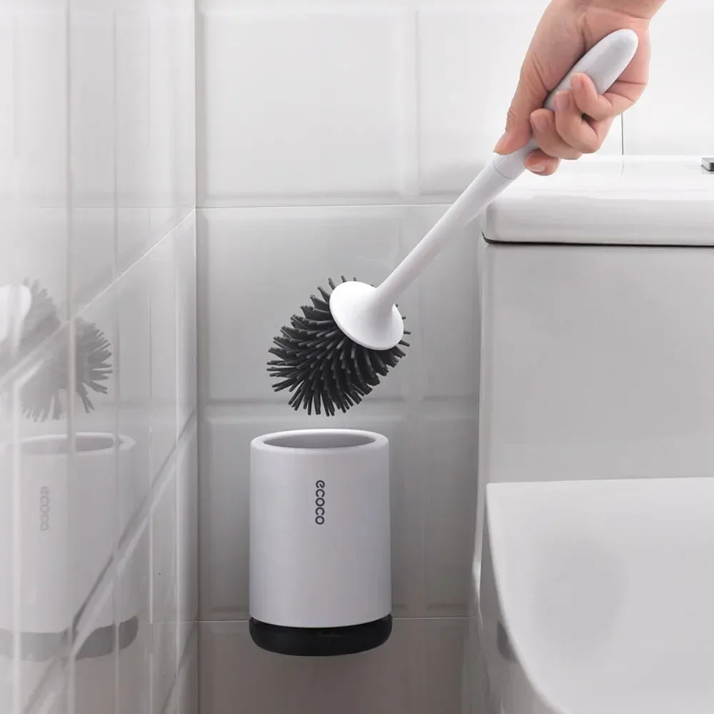 ECOCO Toilet Brush and Holder Quick Drain Cleaning Brush Tools for Toilet Household WC Washroom Bathroom Accessories Sets