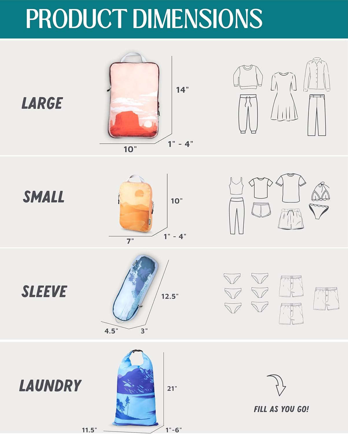 Compression Packing Cubes Set for Travel - Lightweight, Durable Clothes Organizer for Carry-On Luggage and Suitcases by