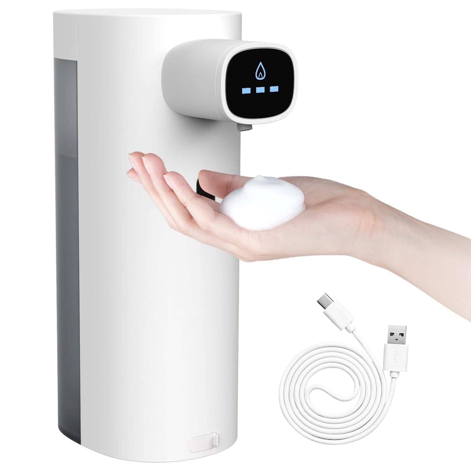 ! 10Oz/300Ml Automatic Foaming Soap Dispenser Touchless Foam Soap Dispenser,Usb Rechargeable