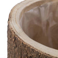 Wooden Stump Tree Branch with Bark Succulent Planter Pot Flower Shelf