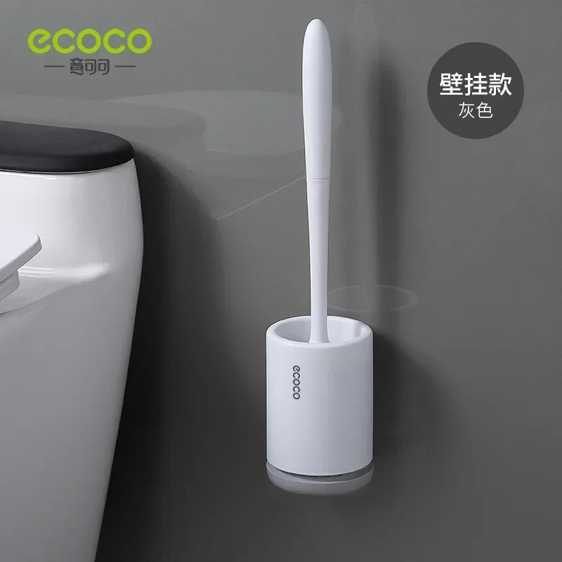 ECOCO Toilet Brush and Holder Quick Drain Cleaning Brush Tools for Toilet Household WC Washroom Bathroom Accessories Sets