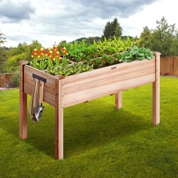 4 Ft. X 2 Ft. X 2.5 Ft. Raised Garden Bed Wooden Planter Box with Legs Elevated Outdoor Planting Boxes