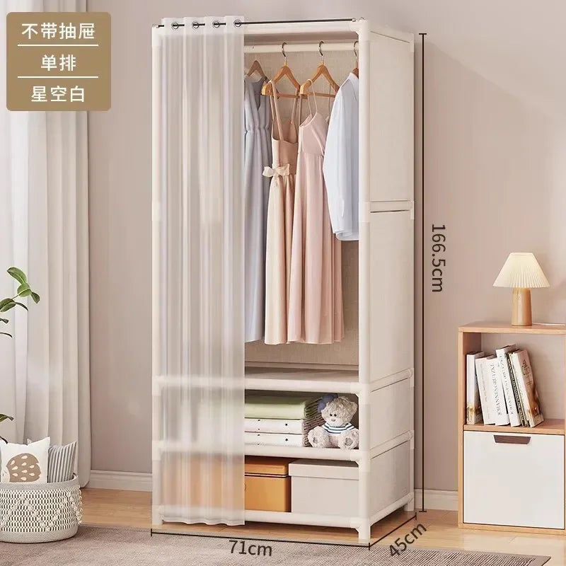 Dustproof Multipurpose Storage Rack, Large Capacity, Simple Assembly Clothes Cabinet Space, Household Wardrobes, Bedroom