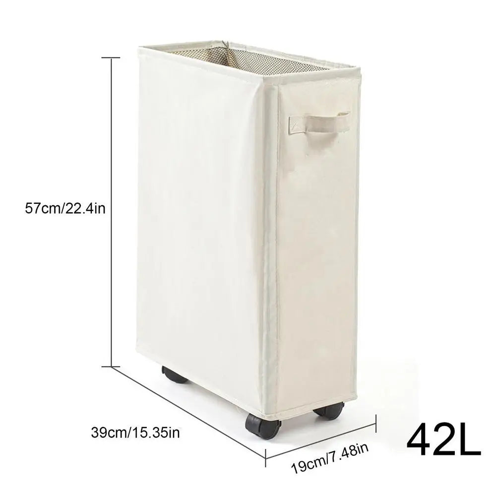 Collapsible Laundry Baskets Large Slim Folding Hamper Freestanding Narrow Corner Bin with Handle Home Storage Basket Accessories