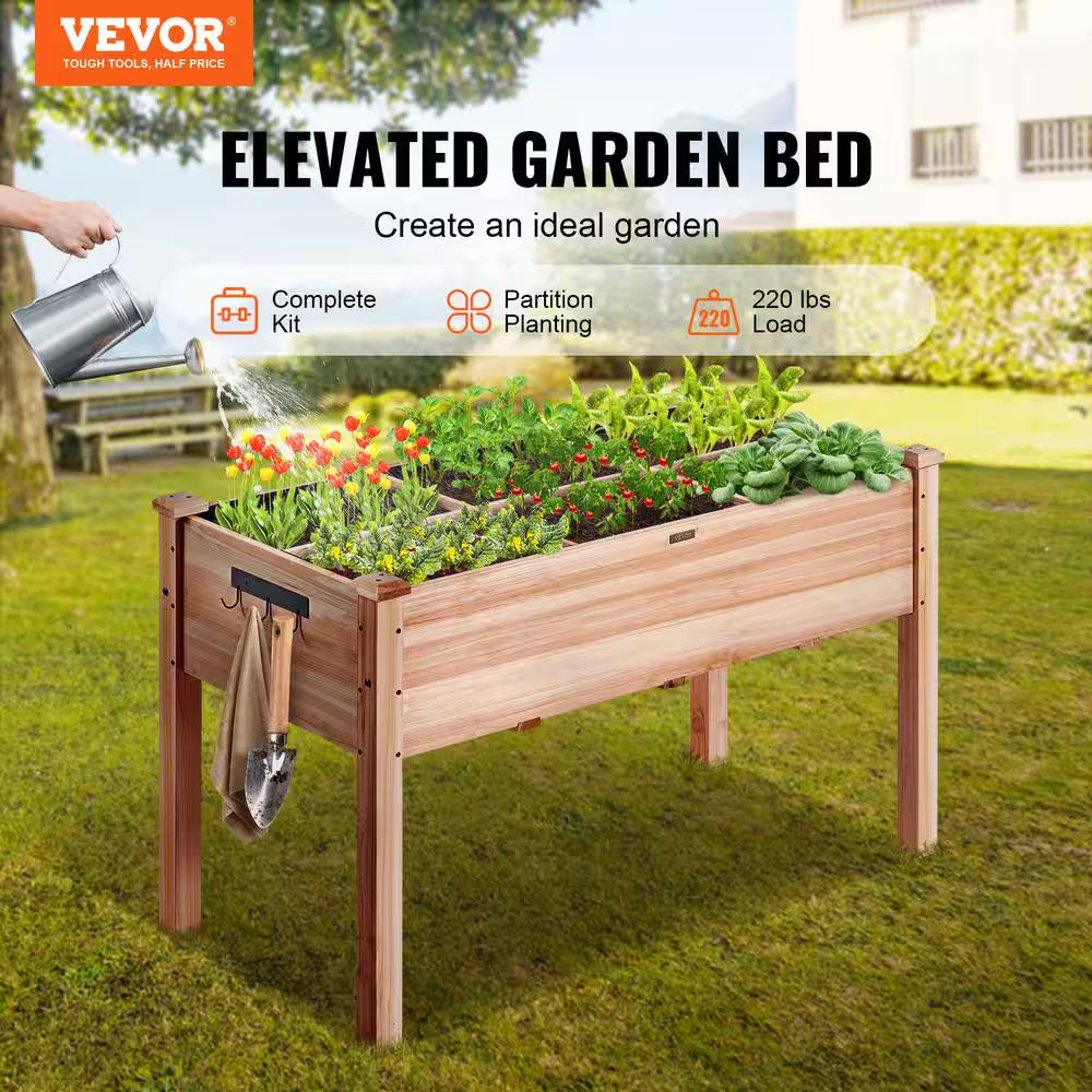 4 Ft. X 2 Ft. X 2.5 Ft. Raised Garden Bed Wooden Planter Box with Legs Elevated Outdoor Planting Boxes