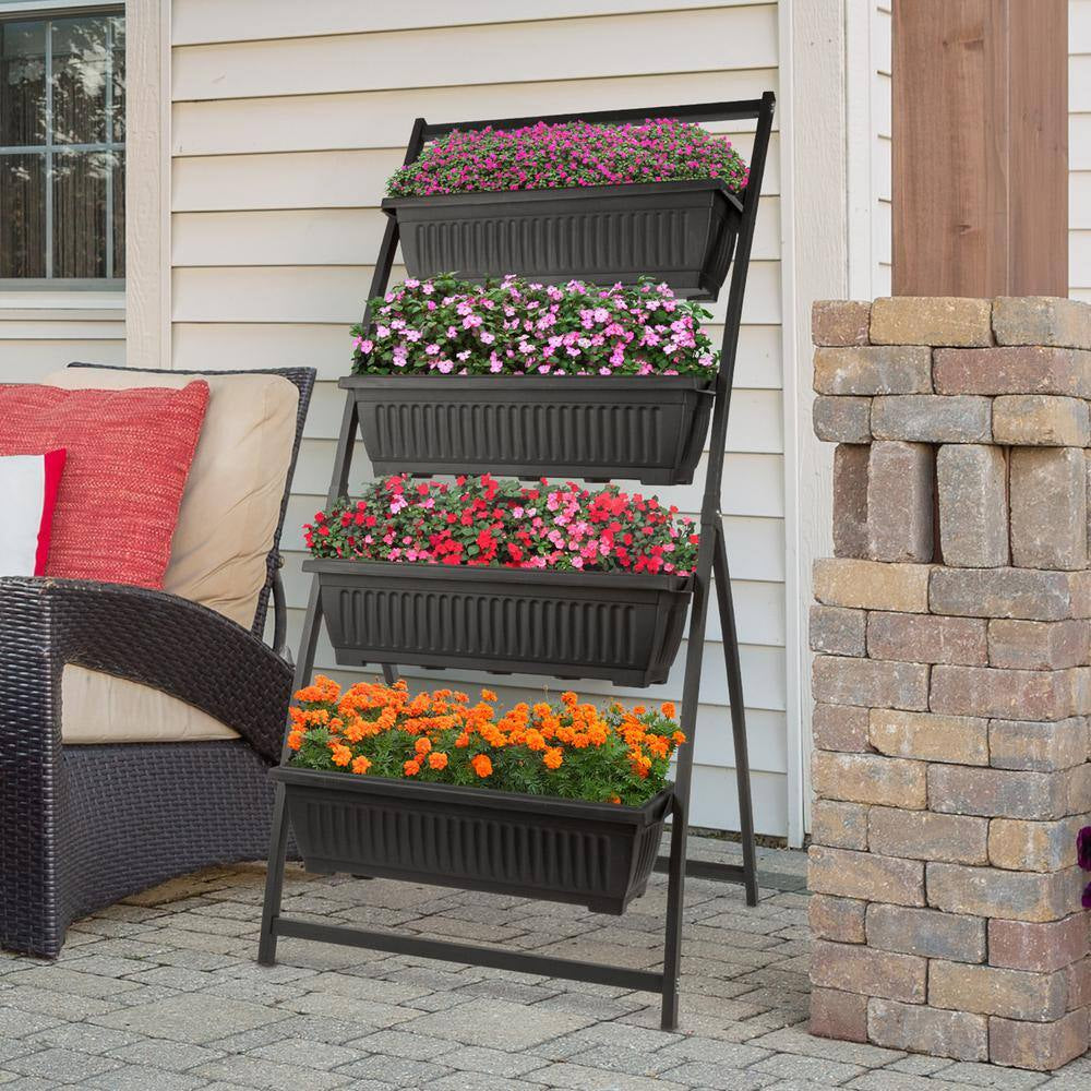 4-Tier Vertical Planter, Black