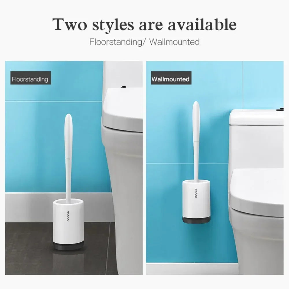 ECOCO Toilet Brush and Holder Quick Drain Cleaning Brush Tools for Toilet Household WC Washroom Bathroom Accessories Sets