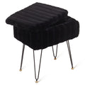 Storage Ottoman Vanity Stools with Metal Legs 16.5