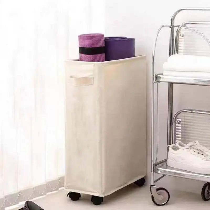 Collapsible Laundry Baskets Large Slim Folding Hamper Freestanding Narrow Corner Bin with Handle Home Storage Basket Accessories
