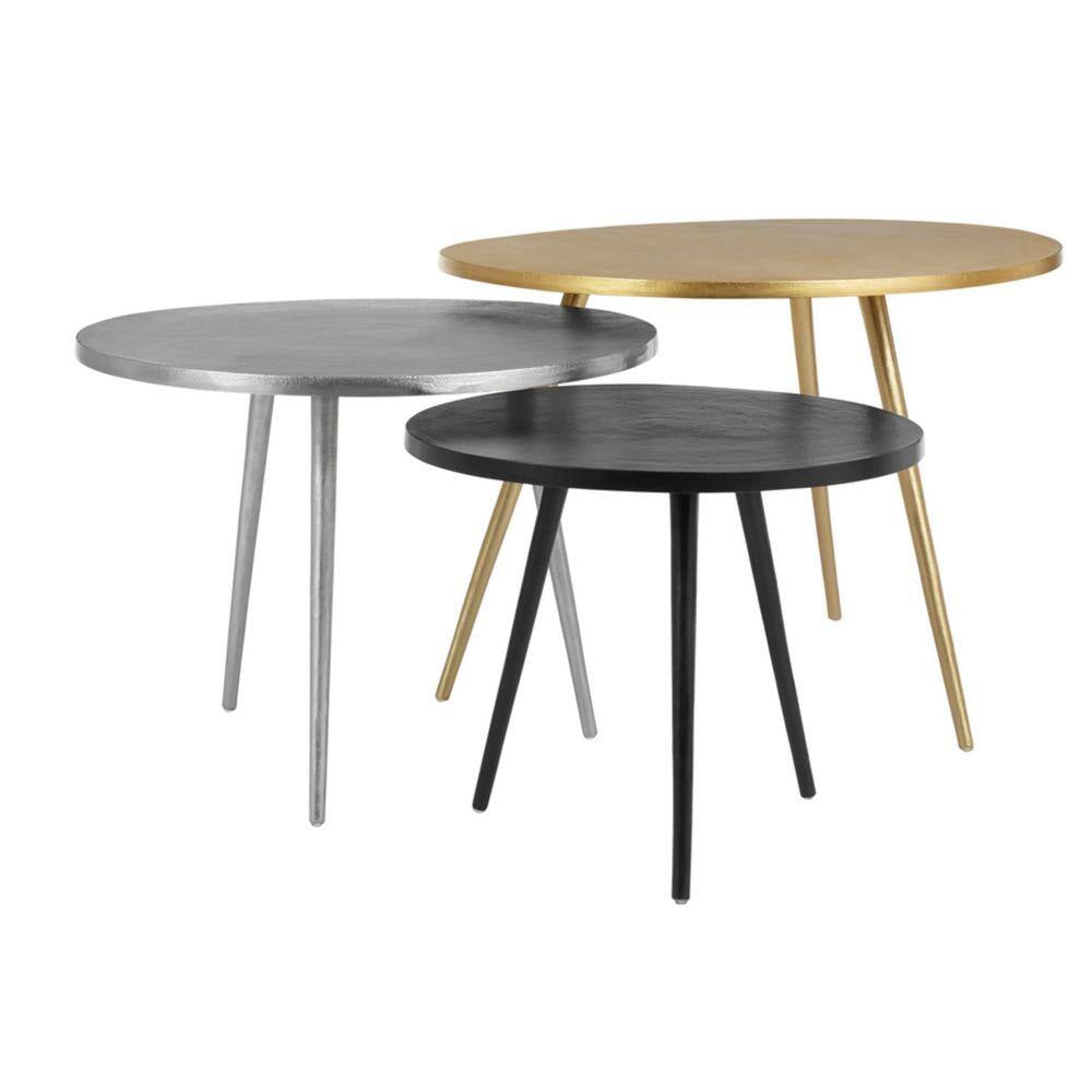 Gold, Silver and Dark Bronze Finish Metal Coffee Tables