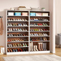 Tall Shoe Cabinet, 9 Tiers 40-45 Pairs Heavy Duty Wood Freestanding Shoe Storage Cabinet