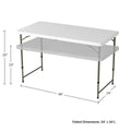 Adjustable Folding Table - 4 Foot Plastic Utility Tabletop