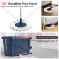 Spin Mop and Bucket System with Wringer Set for Floors Cleaning, Red