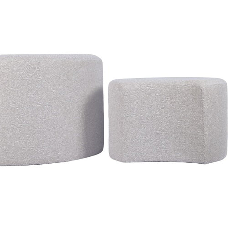 Upholstered Nesting Coffee Tables (Set of 2), Side Table for Living Room, Bedroom, Office, Beige