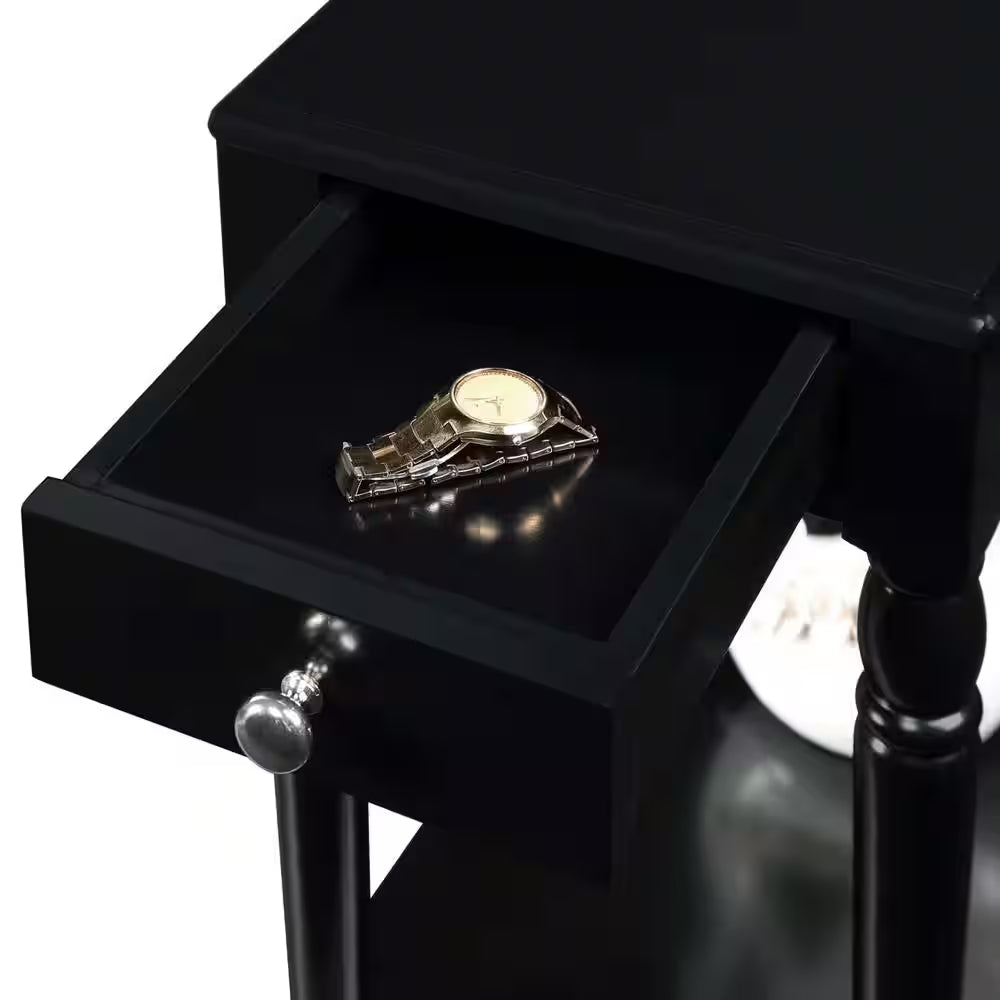 French Country Black No Tools Chairside Table