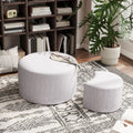 Upholstered Nesting Coffee Tables (Set of 2), Side Table for Living Room, Bedroom, Office, Beige