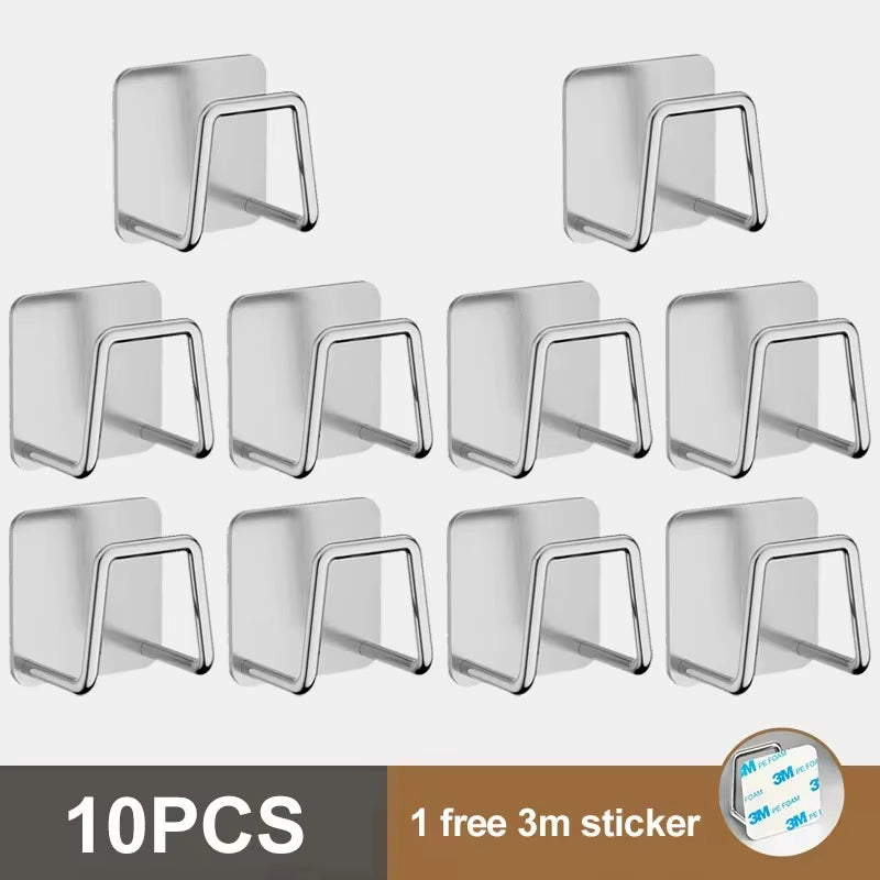 1-10PCS Kitchen Sponges Holder Stainless Steel Sink Sponges Drain Self Adhesive Storage Holder Wall Hooks Kitchen Tool Wholesale