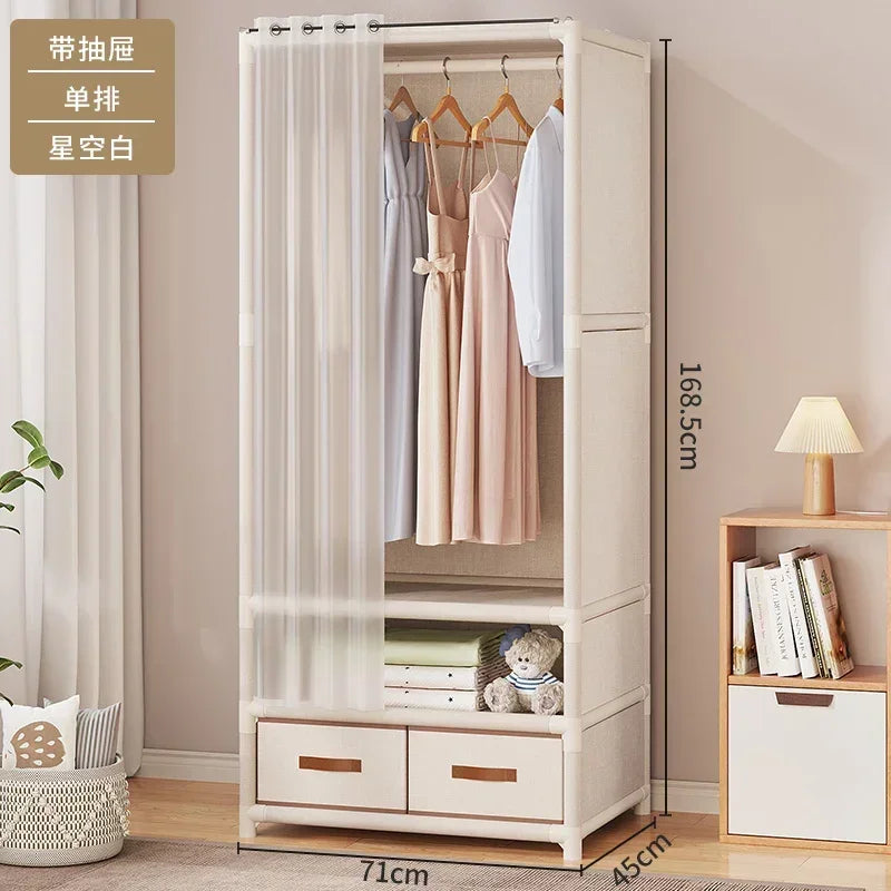 Dustproof Multipurpose Storage Rack, Large Capacity, Simple Assembly Clothes Cabinet Space, Household Wardrobes, Bedroom