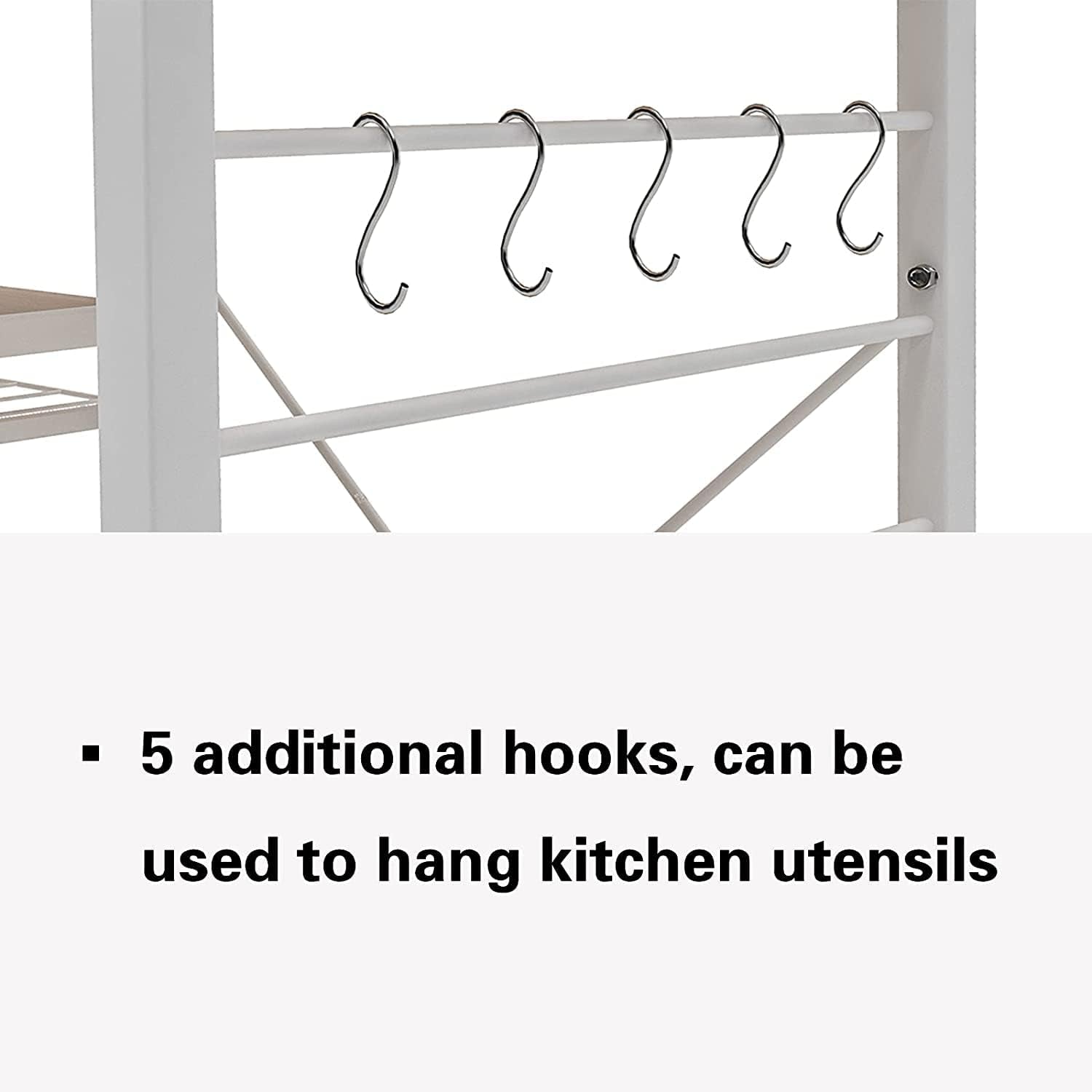4-Tier Kitchen Baker's Rack and Microwave Oven Stand, White Oak Finish, Model 172-MO-SH