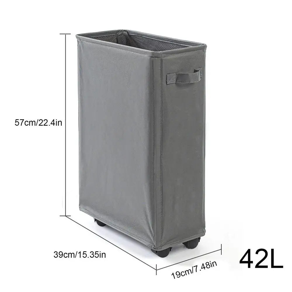 Collapsible Laundry Baskets Large Slim Folding Hamper Freestanding Narrow Corner Bin with Handle Home Storage Basket Accessories