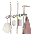 Ludlz 1/2/3/4/5 Hook Broom Holder Wall Mounted - Mop and Broom Hanger Holder - Garage Storage Rack & Garden Tool Organizer for Home, Kitchen, Garden, Tools, Garage Organizing