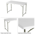 Adjustable Folding Table - 4 Foot Plastic Utility Tabletop