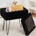 Storage Ottoman Vanity Stools with Metal Legs 16.5