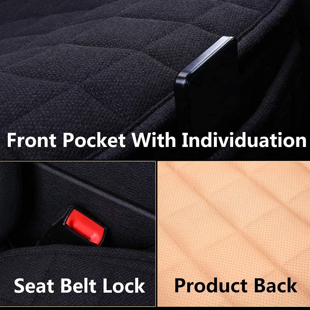 Cooling Car Seat Covers,Cloth Seat Covers for Cars,Linen Car Seat Protector,Front Seat Only Universal Fits Most Automotive,Vans,Suvs,Trucks Black