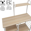 4-Tier Kitchen Baker's Rack and Microwave Oven Stand, White Oak Finish, Model 172-MO-SH