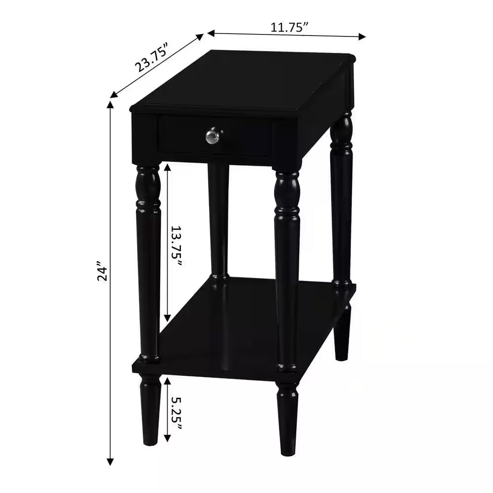 French Country Black No Tools Chairside Table