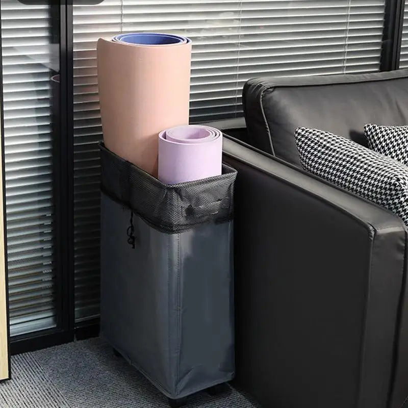 Collapsible Laundry Baskets Large Slim Folding Hamper Freestanding Narrow Corner Bin with Handle Home Storage Basket Accessories