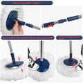 Spin Mop and Bucket System with Wringer Set for Floors Cleaning, Red