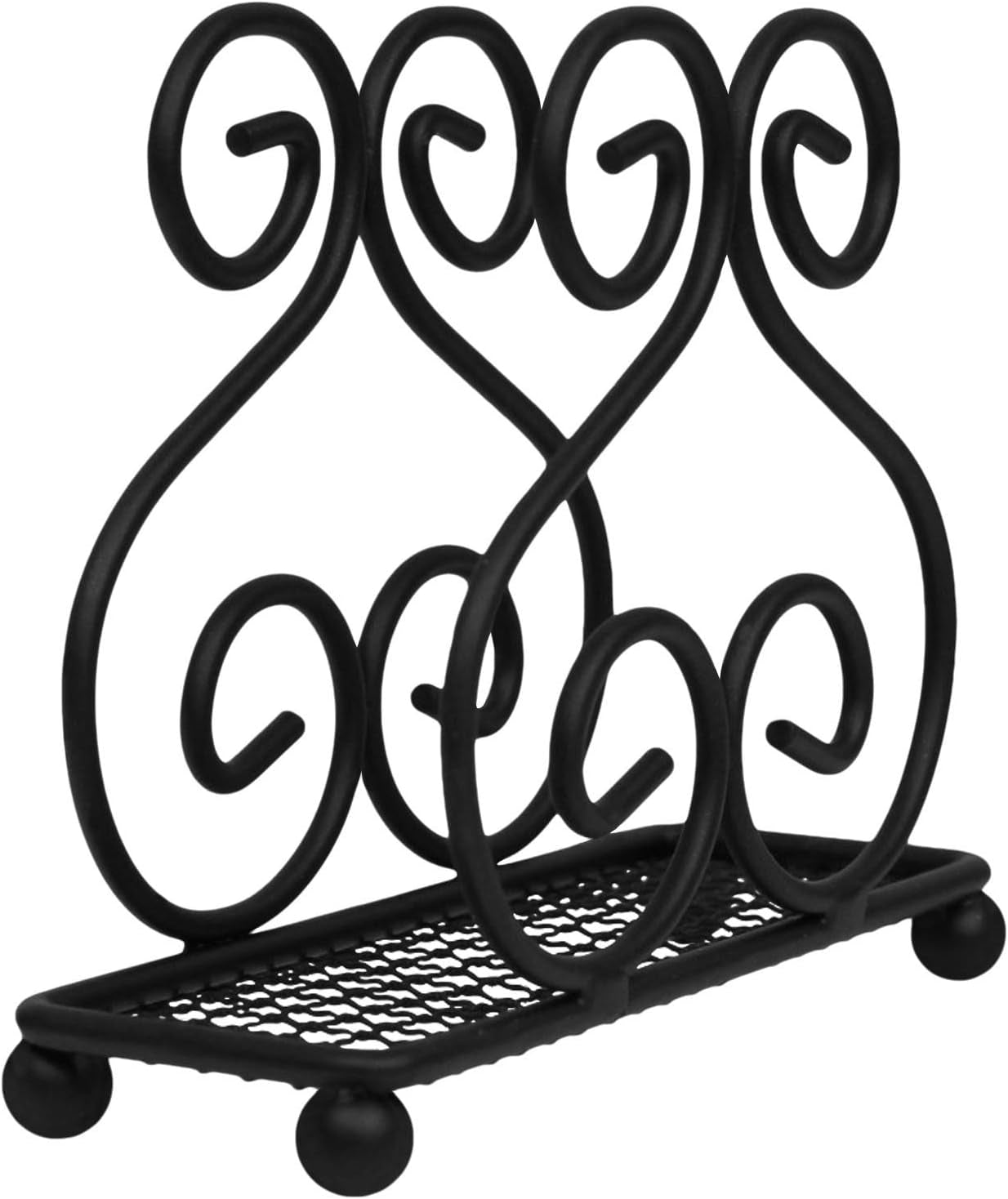 Scroll Collection Napkin Holder – Napkin Holders for Tables, Farmhouse Napkins Holder, Dining Table Napkin Holders for Kitchen, Black