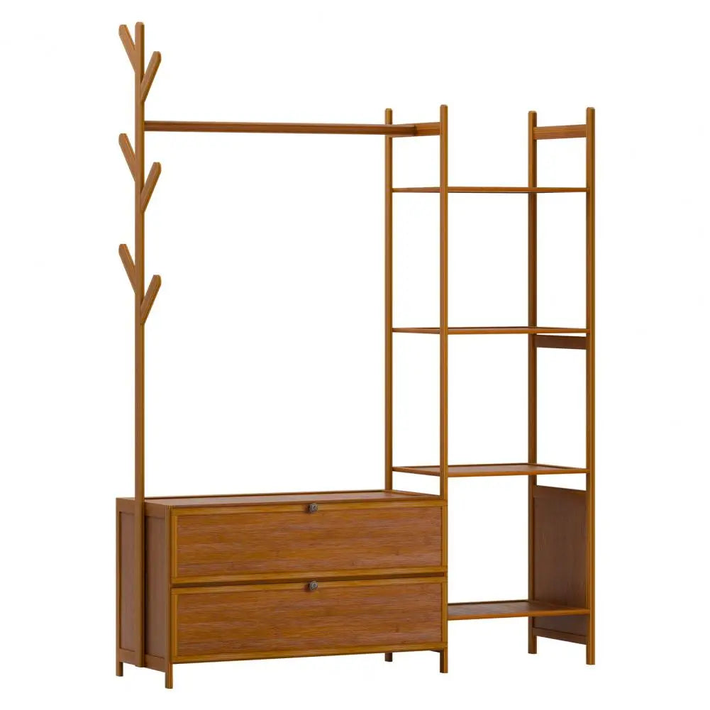 Simple Assembly Bamboo Wardrobe Standing Wardrobes Modern Household Storage Cabinets Bedroom Furniture Wardrobe Garment Rack