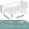 Dish Drying Rack - Large Dish Drainer with Utensil Holder, Drainboard, and Swivel Spout, Space-Saving Kitchen Counter Organizer, White