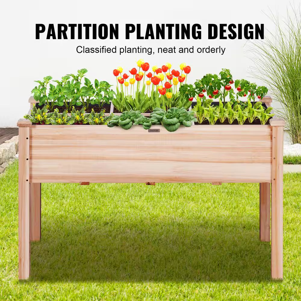 4 Ft. X 2 Ft. X 2.5 Ft. Raised Garden Bed Wooden Planter Box with Legs Elevated Outdoor Planting Boxes