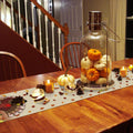 Thanksgiving Turkey Table Runners Fall Leaf Autumn Harvest Pumpkin Non-Slip Rectangle Party Table Decorations Dresser Scarf for Kitchen ,Home ,Dining Table ,Outdoor,13X90 Inches Long,Yellow