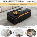 Lift Top Coffee Table, Modern Center Table with 4 Storage Ottoman Stools and Foldable Top for Living Room(Black)