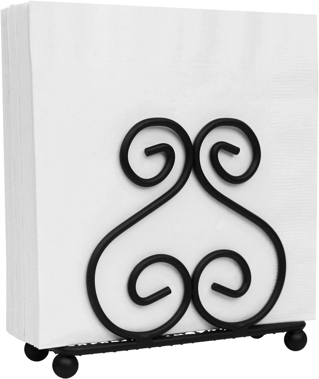 Scroll Collection Napkin Holder – Napkin Holders for Tables, Farmhouse Napkins Holder, Dining Table Napkin Holders for Kitchen, Black