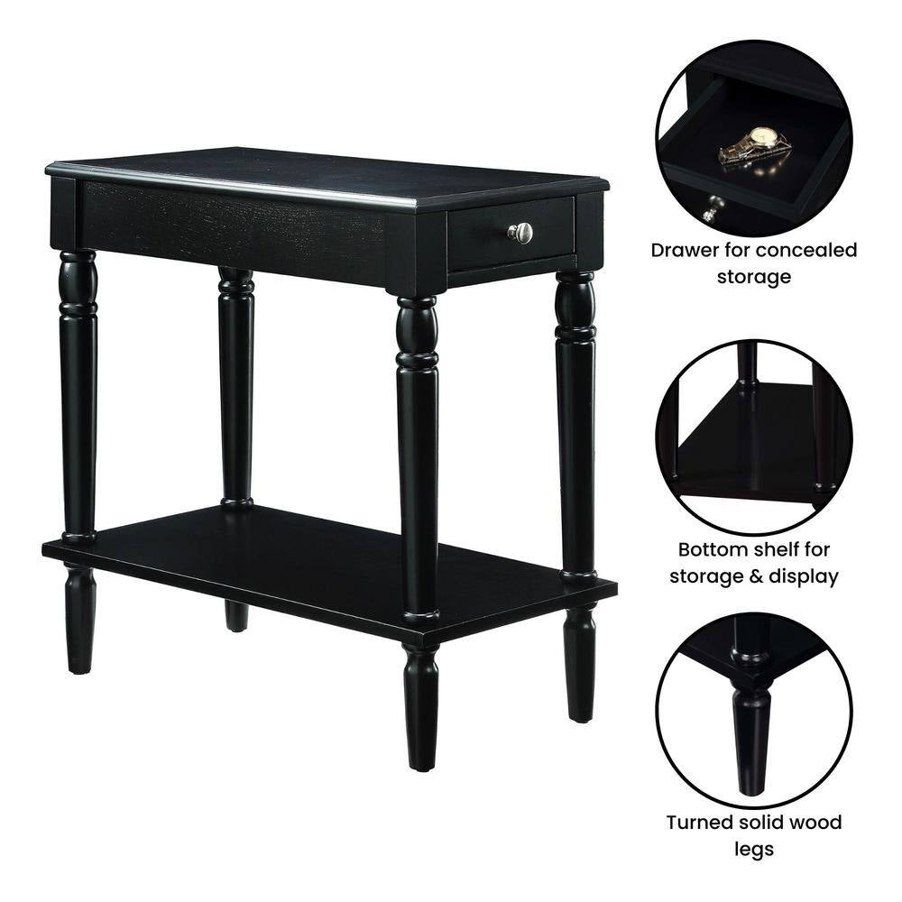 French Country Black No Tools Chairside Table