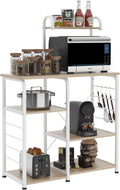 4-Tier Kitchen Baker's Rack and Microwave Oven Stand, White Oak Finish, Model 172-MO-SH