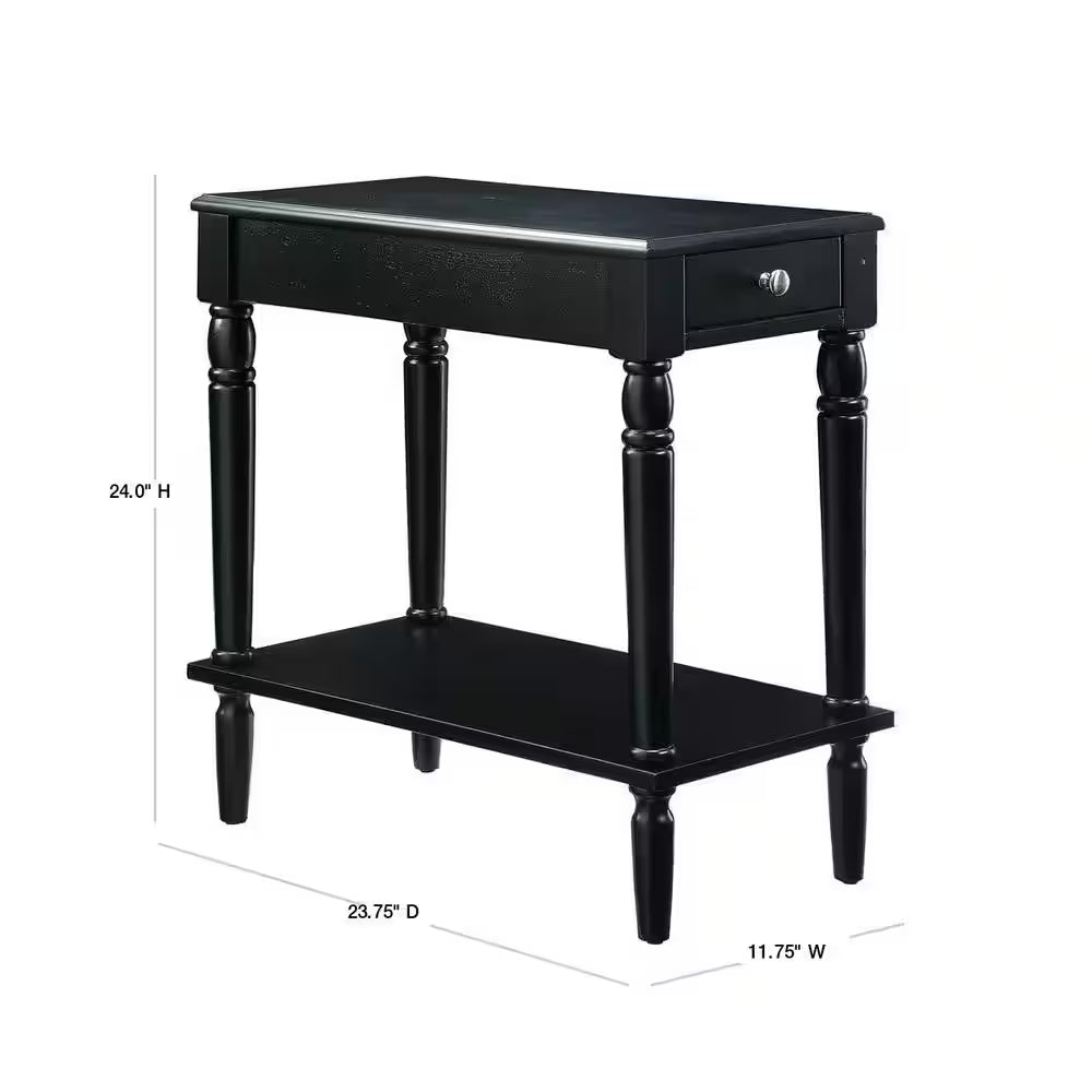 French Country Black No Tools Chairside Table