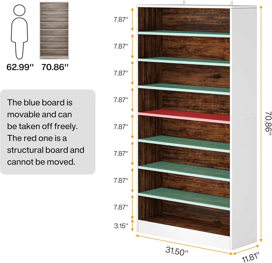 Tall Shoe Cabinet, 9 Tiers 40-45 Pairs Heavy Duty Wood Freestanding Shoe Storage Cabinet