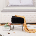 Storage Ottoman Vanity Stools with Metal Legs 16.5