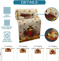 Thanksgiving Turkey Table Runners Fall Leaf Autumn Harvest Pumpkin Non-Slip Rectangle Party Table Decorations Dresser Scarf for Kitchen ,Home ,Dining Table ,Outdoor,13X90 Inches Long,Yellow
